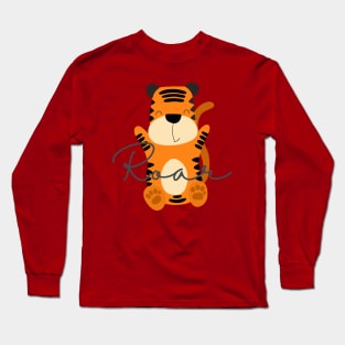 Cute Tiger Roar Design Long Sleeve T-Shirt